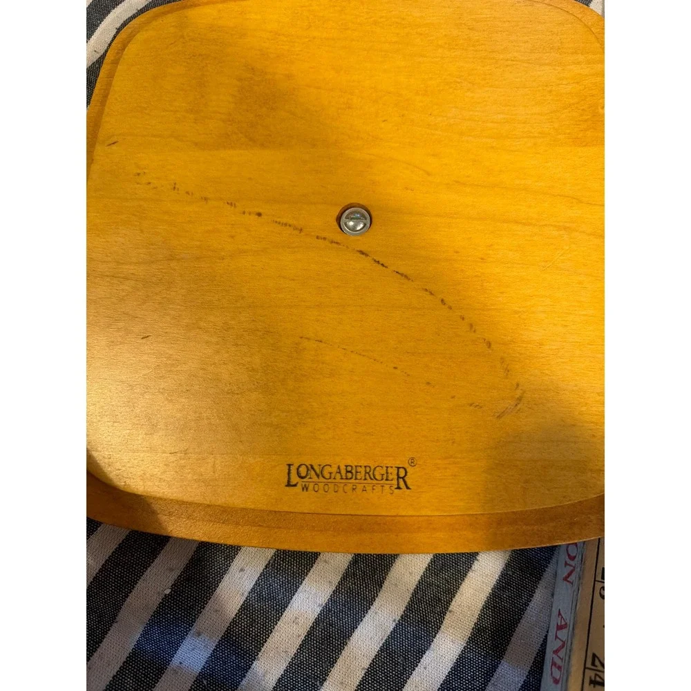 Longaberger Heartland Collection Basket 1999 Square Handwoven Wood Lid Handle